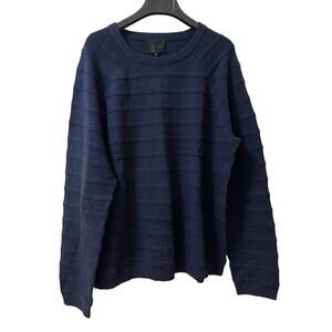 Quinn Mens Wool Cashmere Crew Neck Sweater Size XXL Navy Quiet Luxury Preppy NWT